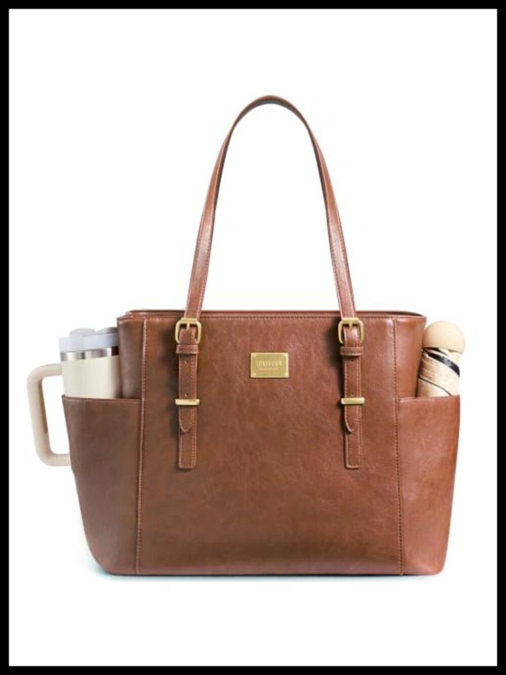 Vintage Leather Laptop Tote Bag for Women 15.6 Inch Work Briefcase Teacher Nurse